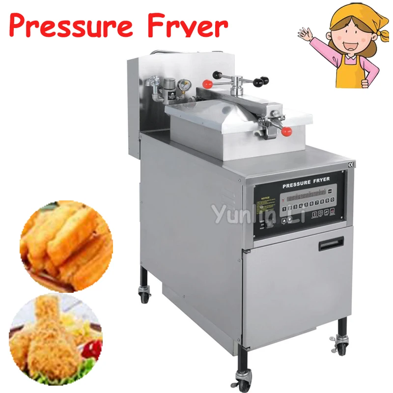 24L Commercial Gas Fryer Digital KFC Chicken Oil Pressure Fryer with Oil Pump and PC Panel PFG