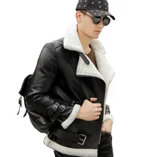 Зимняя куртка из искусственной кожи, пальто, мужские кожаные меховые пальто Авиатор, Мужская мотоциклетная куртка, теплая замшевая дубленка, пальто, мужская одежда