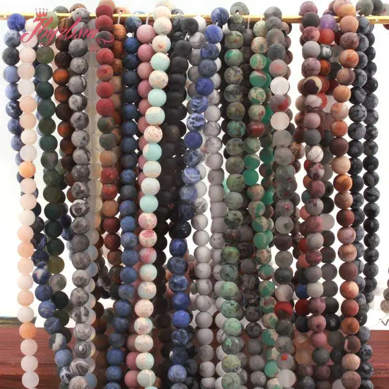 

6mm Natural Stone Beads Hematite Sodalite Amazonite Frosted Matte Round Beads For Jewelry Making DIY Necklace Bracelet Loose 15"
