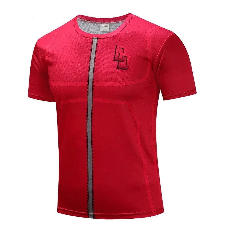 

Avengers short sleeved T-shirt for men running fitness quick dry top sweat breathable cycling suit mesh