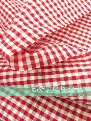Детская хлопчатобумажная ткань кукла платье рубашка Seersucker для украшения дома DIY - Цвет: Красный