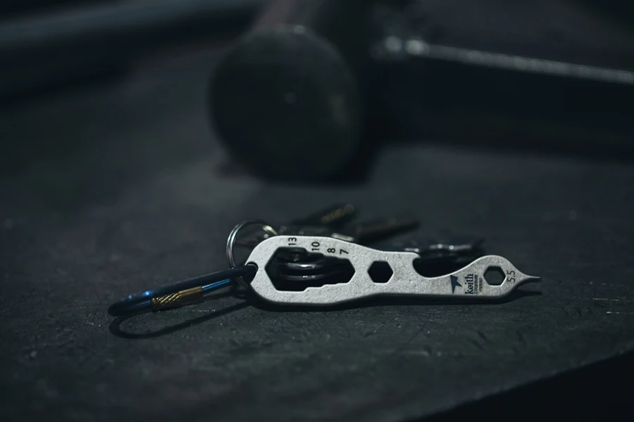 Abridor de Garrafa Hexagonal de Titânio Edc para Acampamento e Caminhadas Keith Chave Inglesa Portátil Multifuncional Ferramenta 10 Ferram. atividade ar livre