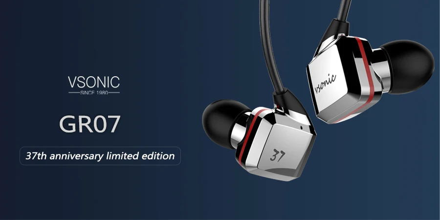 VSONIC GR07 37th anniversary limited edition наушники-вкладыши профессиональные шумоизоляционные HIFI наушники