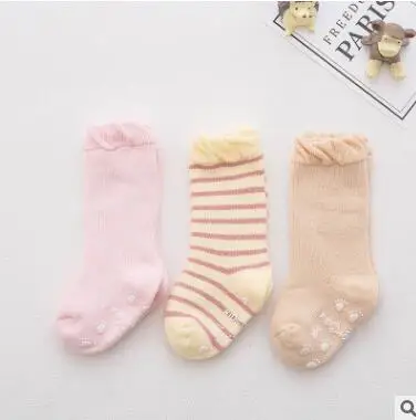 YWHUANSEN/3 пар/лот, хлопковые зимние детские носки, Нескользящие Длинные Носки с рисунком для маленьких мальчиков и девочек, детские носки-тапочки, фабрика - Цвет: 7