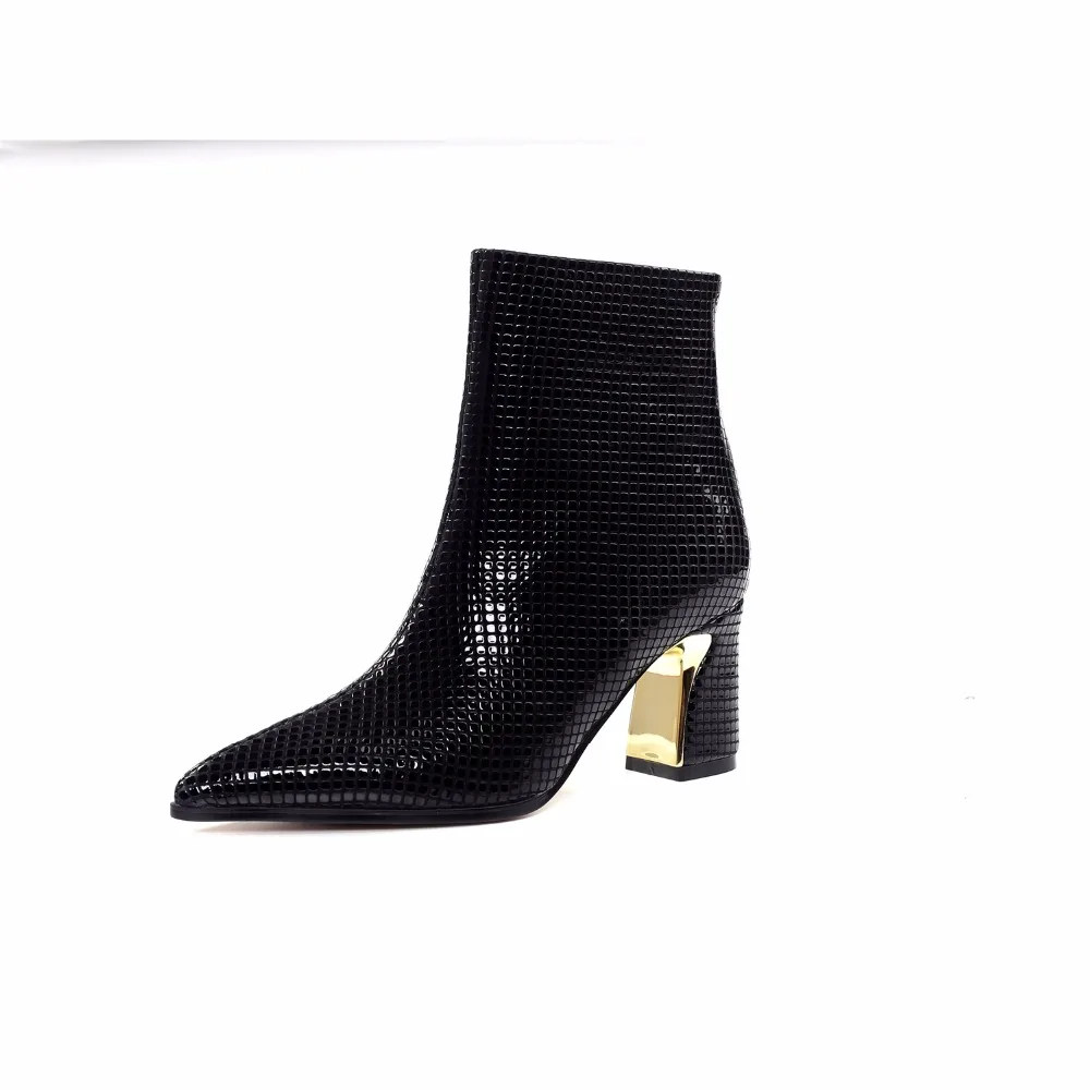 A 2018 Donna Pelle Autunno Inverno Di Caviglia Nero Donne Stivali Moda Sexy Il Talloni Punta Alla Delle Alti tU6Ur