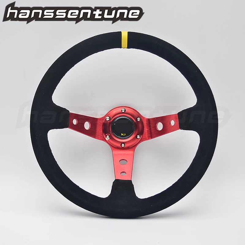 

Universal No-slip Auto Racing 350MM Suede Steering Wheel 14 inch 6Bolts