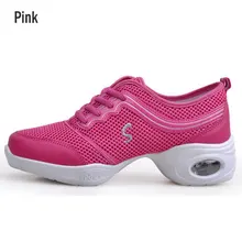 Женские Дышащие Танцевальные Кроссовки для девочек; цвет розовый, синий; современные танцевальные кроссовки для занятий фитнесом; обувь для джаза; Zapatillas Deportivas Mujer