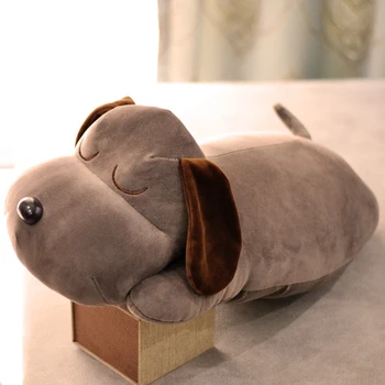 

small plush lying dog toy soft cartoon gray dog doll pillow gift about 50cm