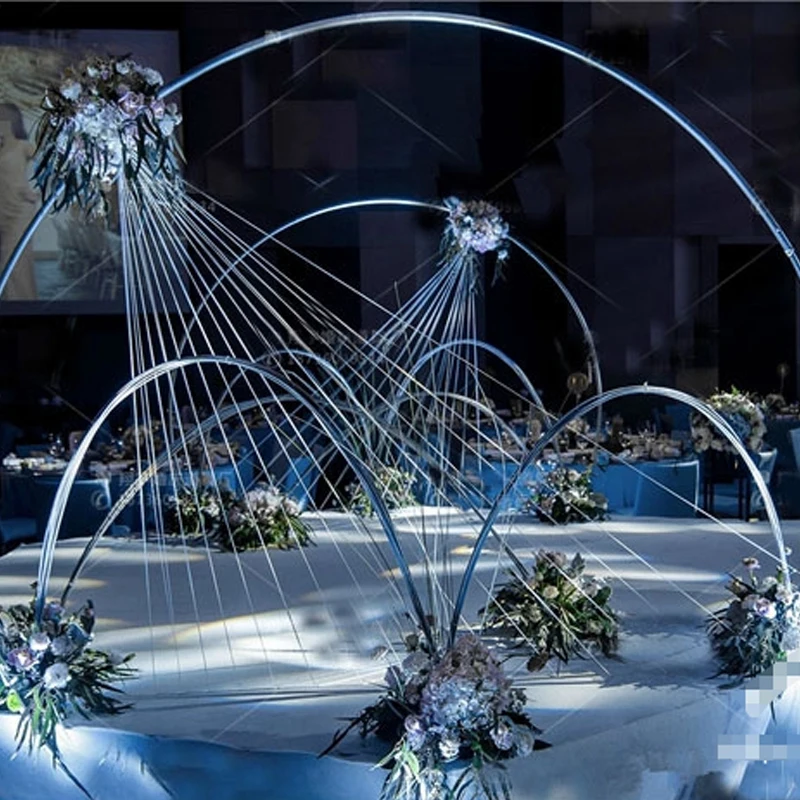 JAROWN New Wrought Iron Balloon Arch T Stage Decoration Wedding Flower Arrangement Decoration Round Ring Activity Party Decor (17)