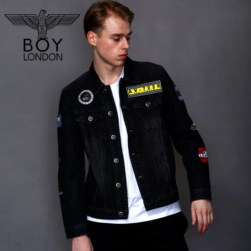 BOY LONDON Black Jeans Coats For Men Loose Cozy Long