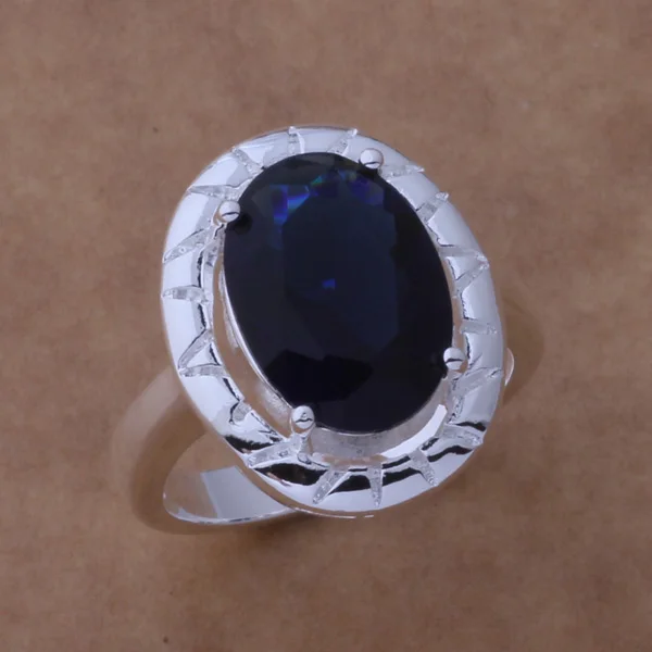 

925 Sterling Silver Ring Fashion Jewerly Ring Women&Men romantic blue stone /eefamvma fubaolia AR356
