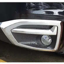 2 PCS Chrome Argento Brillante Anteriore Copertura Della Lampada Della Nebbia Trim per Subaru Forester SJ 2016 2017 2018 Lifting Accessori Auto