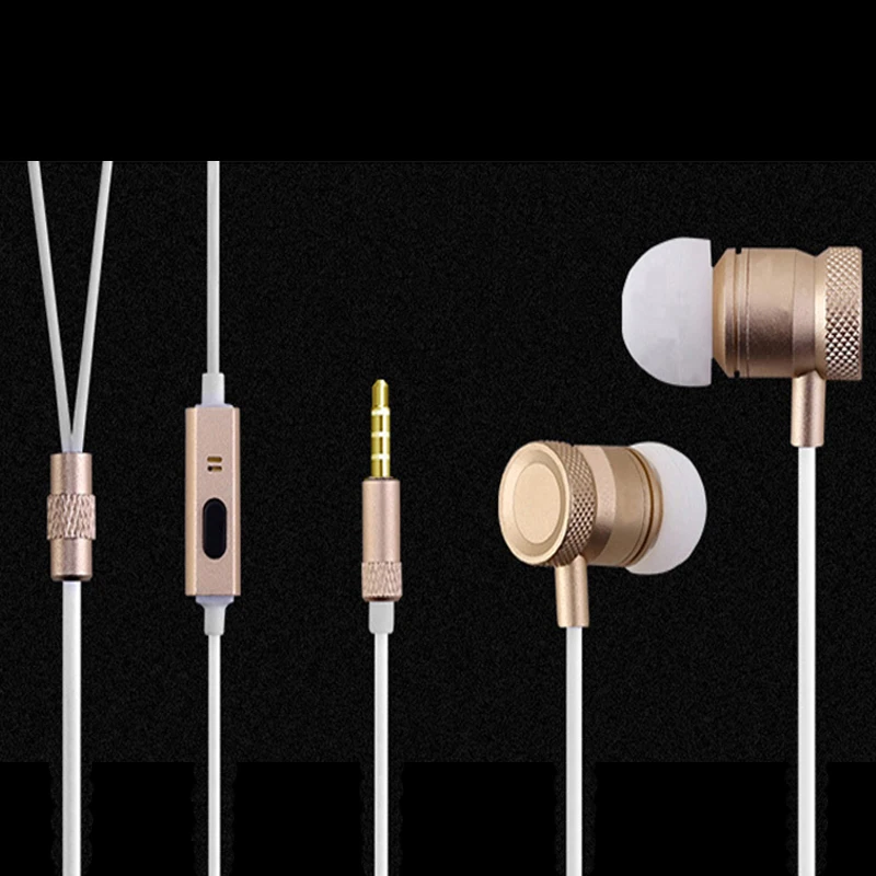 Comilkey A118 Mental Earphone With Microphone Deep Bass Stereo Headset 3.5mm In-ear Noise Isolating Earbuds For Android Xiaomi |