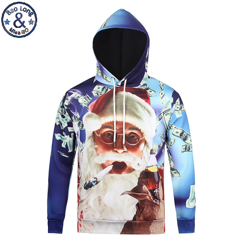Mr.BaoLong New funny design smoking Santa Claus 3D printed