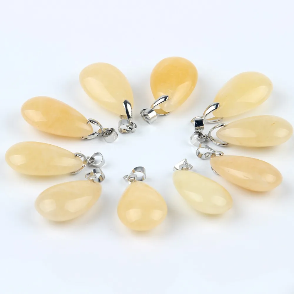 

10pcs/lot Natural Stone Blue Point Water Necklace Drop Pendants Crystal Chakra Healing Reiki Beads Women Jewelry Gift Free Pouch