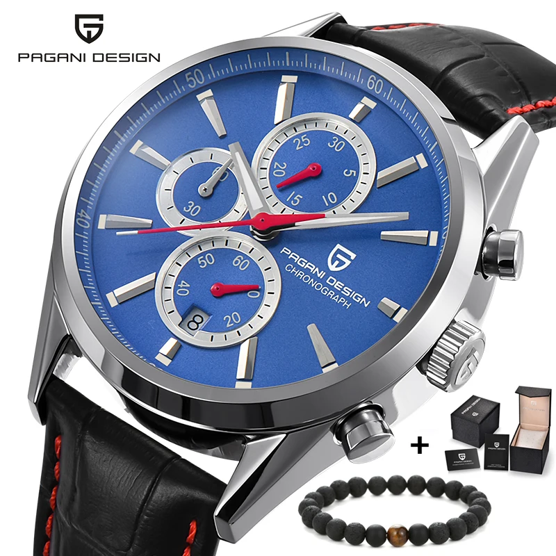 PAGANI Design Fahsion Luxury Brand Chronograph Men Sports Watches Waterproof Leather Steel Quartz Men's Watch Relogio Masculino |