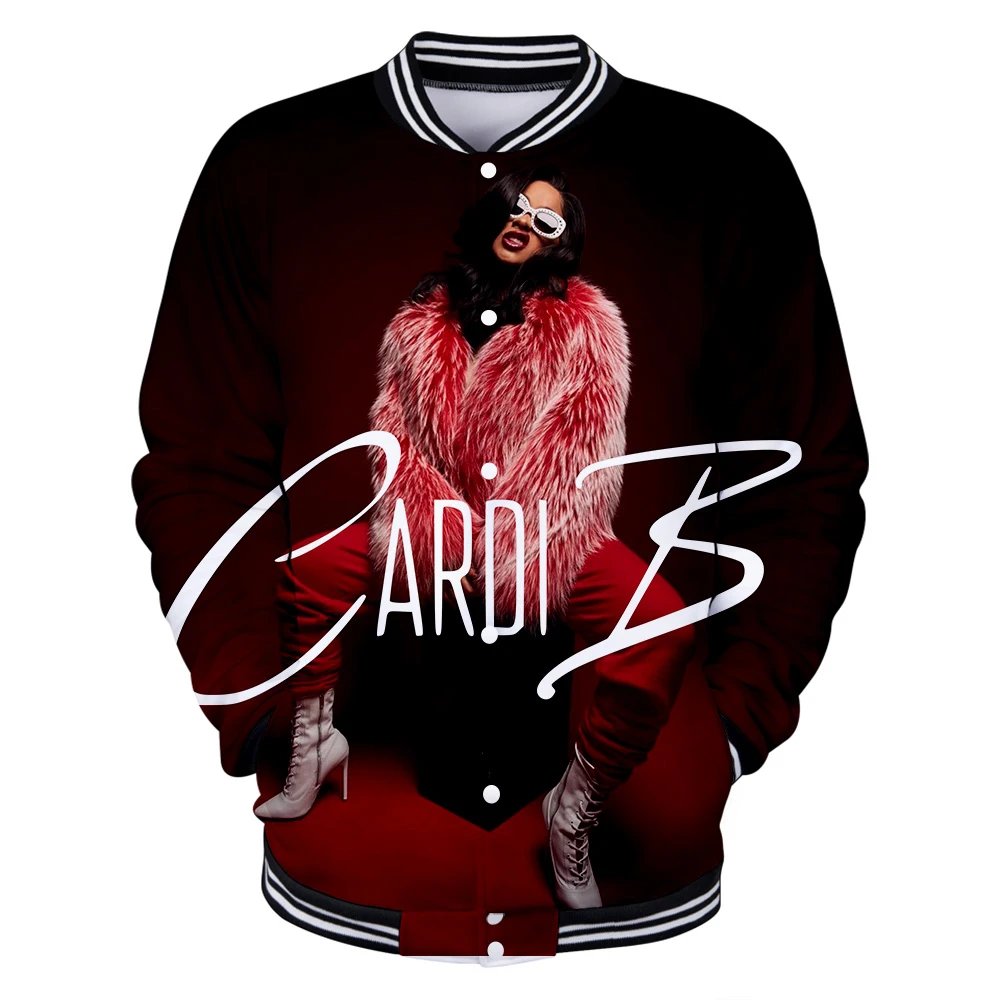 

HIP HOP Baseball Uniform Women Cardi B Popular Clothes Harajuku Casual 3D baseball Uniform popular Womens Coats