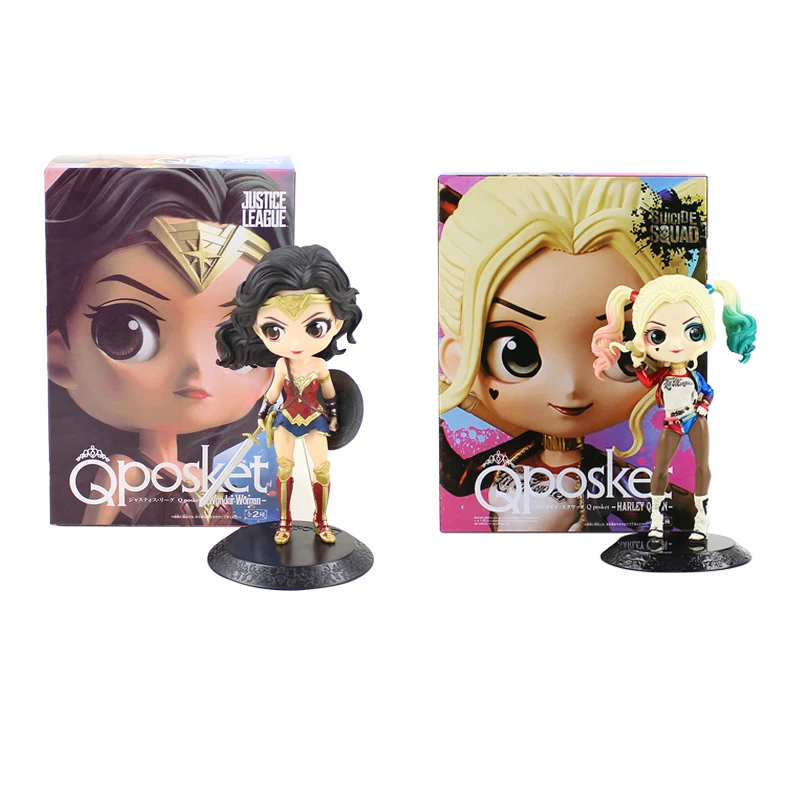 

16cm Q Posket Figures Harley Quinn Suicide Squad Wonder Woman Justice League Model Dolls Gift for Children