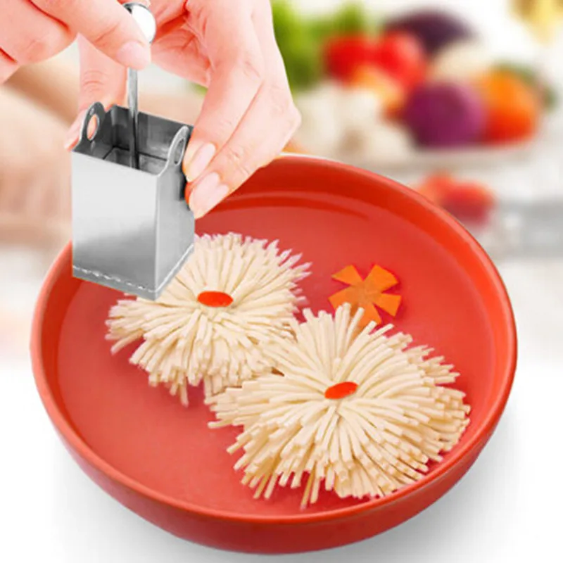 Stainless Steel Diy Tofu Shredding Mold Chrysanthemum Tofu Knife Slicer Holderkitchen Accessories Cooking Tool