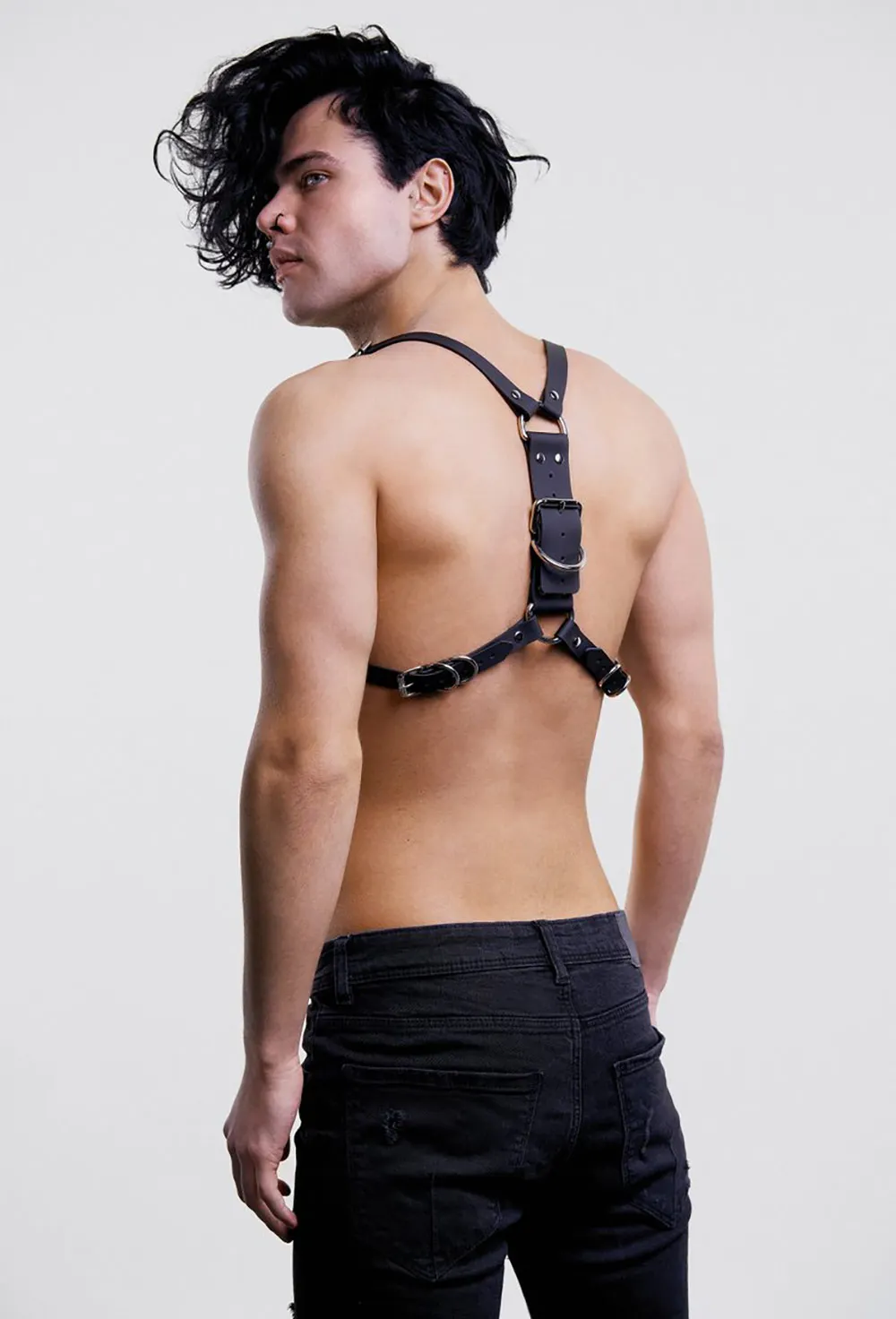 Fullyoung мужские кожаные ремни из искусственной кожи мужские панк ремень Регулируемый панк готический нагрудный ремень для тела плечевые ремни
