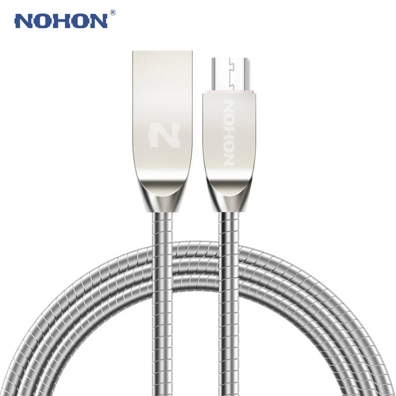 NOHON Micro USB Cable Zinc Metal Charger Cable For Samsung Xiaomi Huawei HTC Android Mobile Phone Fast Charging Data Sync Cables NOHON Micro USB Cable Zinc Metal Charger Cable For Samsung Xiaomi Huawei HTC Android Mobile Phone Fast Charging Data Sync Cables