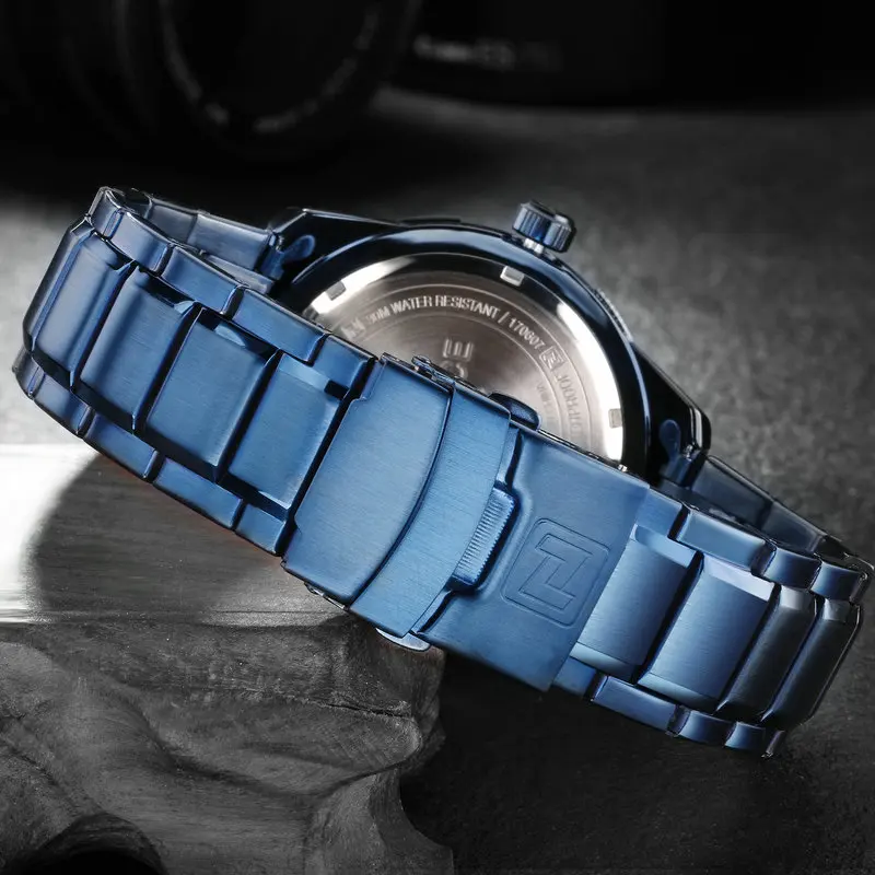 2018 NAVIFORCE Brand New Men Sport Watches Men's Waterproof Analog Quartz Wristwatches Man Gold Stainless Steel Calendar Clock