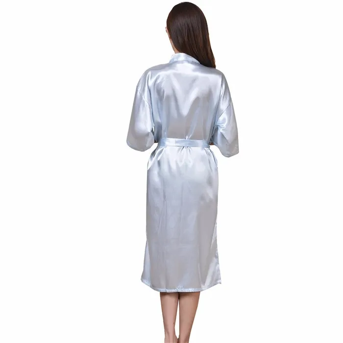 Светло-синее дамское соблазнительное кимоно банное платье ночные рубашки китайский женский шелковый халат из вискозы пижамы Размер S M L XL XXL XXXL NB023