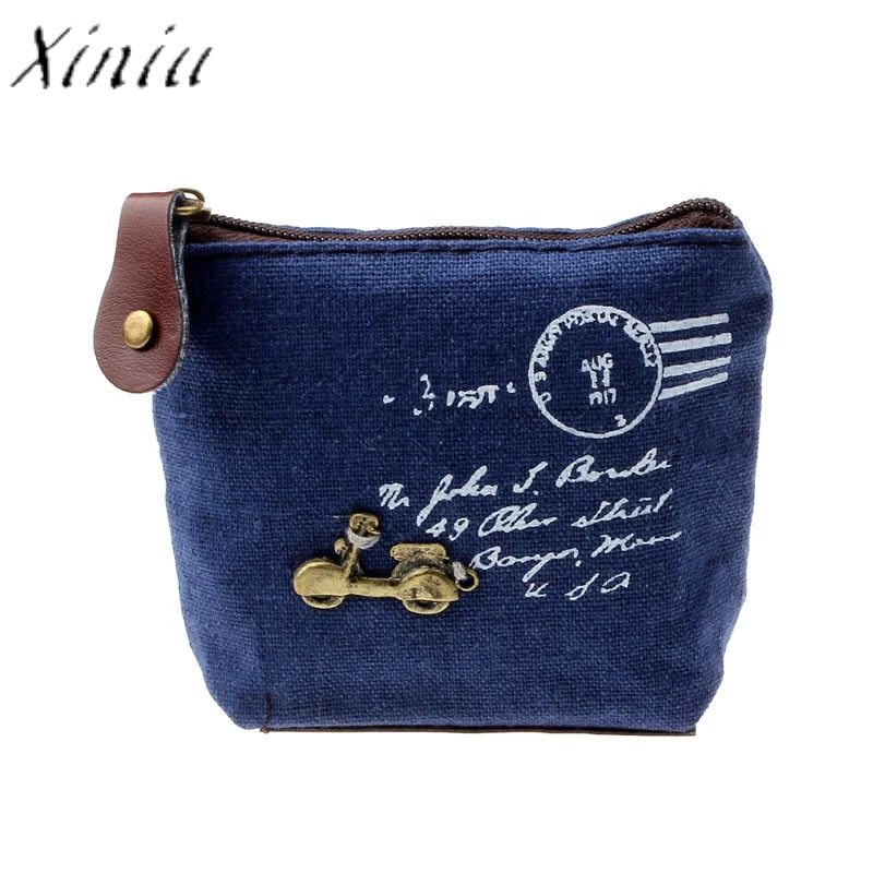 

Women Handbag Retro Coin Bag Purse Wallet Card Case Gift Eiffel Tower Pattern Canvas Zipper Handbag Small Fashion Casual Bag