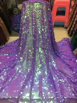 

2019 wholesale quality large sequined lace lace fabric with lace lace fabric with color Latin clothing network YYZ8932