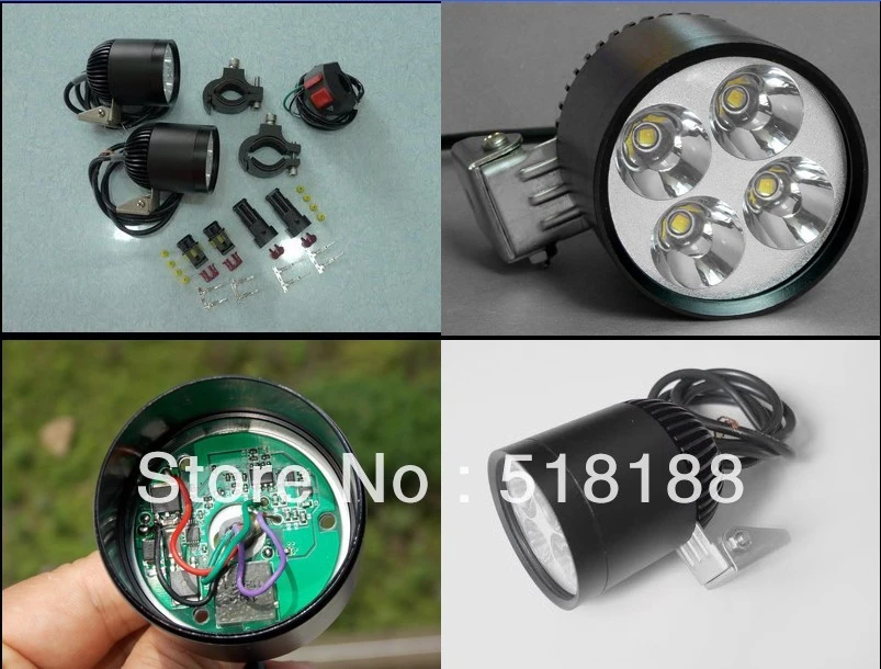 Waterproof Motorbike Led Light Motorcycle Headlight 12v Cree Led Chip Light Spotlight Automatic