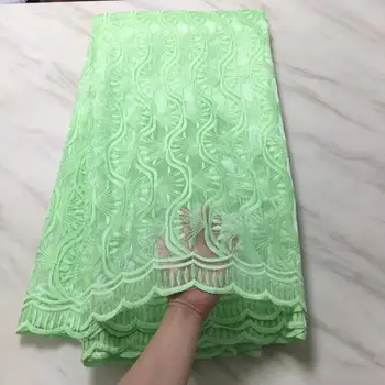 

2019 High Quality Nigerian French Lace African Lace Fabric Green Flower Guipure Mesh Lace For Party Dresses India Tissu