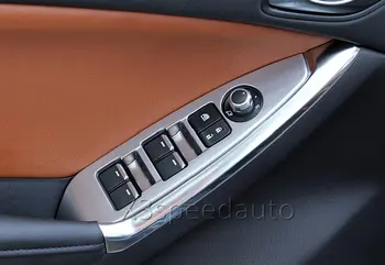 

For MAZDA CX5 2012-2015 Door Armrest Window Switch Cover Trim 4pcs Chrome Car-styling