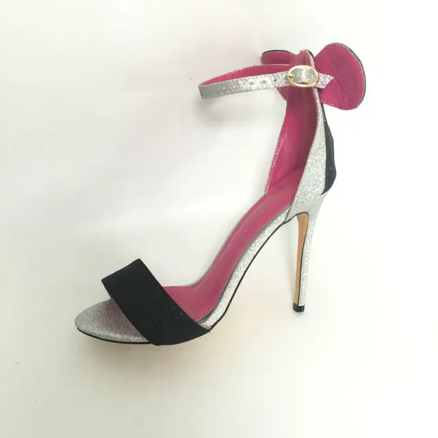 NEXT Shimmer Argento Tacchi Alti Con Cinturino Taglia 5 NEXT Shimmer Argento Tacchi Alti Con Cinturino Taglia 5