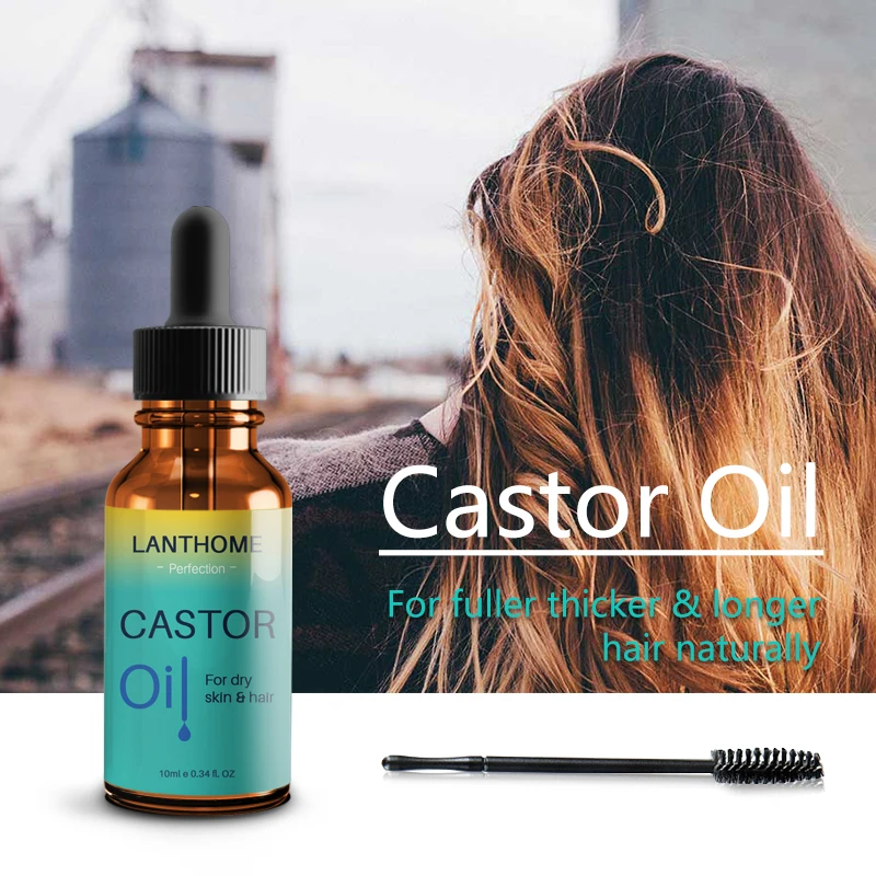 

Pure Castor Oil Hair Growth Essential Oil for Hair Eyebrow Lifting Enhancer Eyelash Serum Damaged Hair Treatment Aging Care 10ML