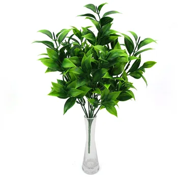 Fake 7 ForksBouquet 35 Leaves Artificial Orange Leaf Simulation Plants Home Balcony Garden Landscape Decoration Accessories