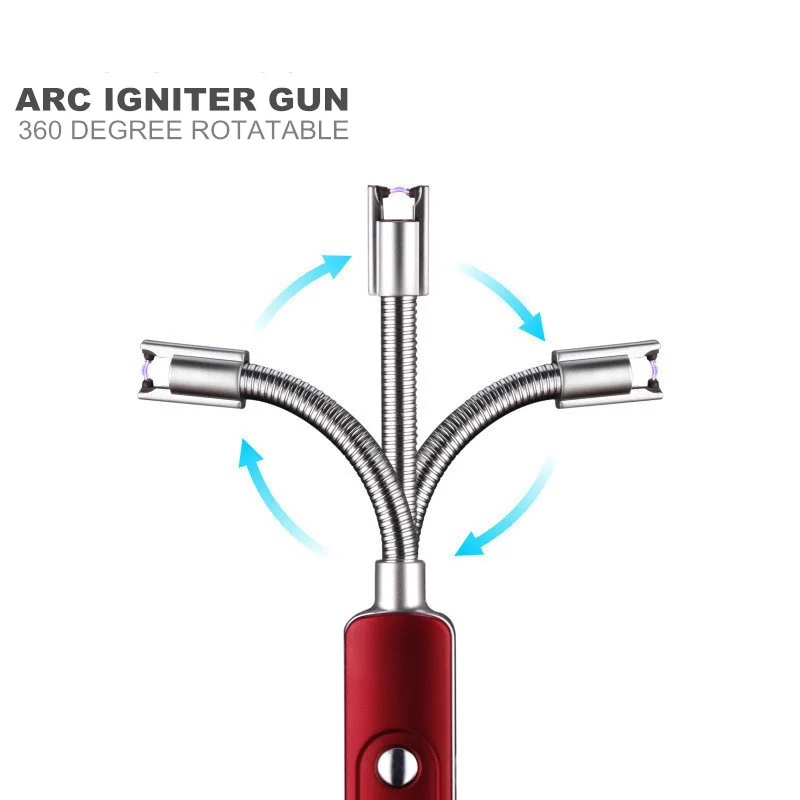 

New curved igniter Ignition gun usb pulse hose lighter 360 degree rotary igniter wholesale more favorable