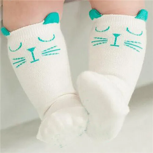 Детские носки для девочек, хлопковые носки с героями мультфильмов, носки унисекс с героями мультфильмов для новорожденных мальчиков, одежда для малышей, аксессуары - Color: green cat