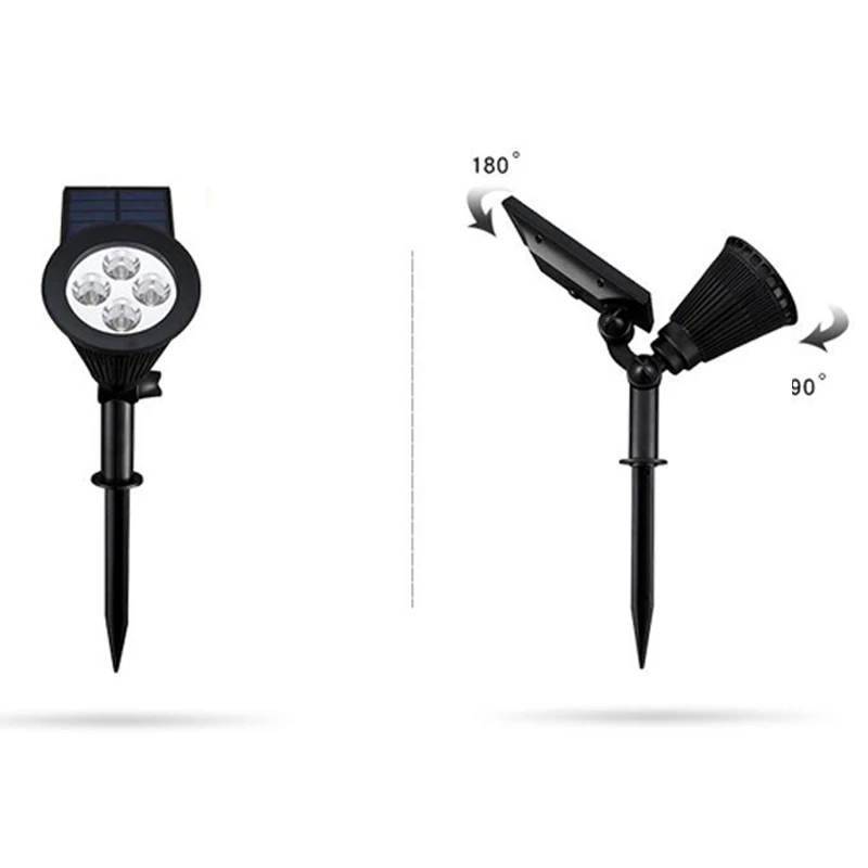 Solar do Jardim Holofotes ao ar Livre à Prova Movido a Energia Solar Lâmpadas Lâmpada Levou d' Água Abs 4leds Parede Luzes Gramado Luz Led 15 À Prova D' Água ABS 4LEDs Parede