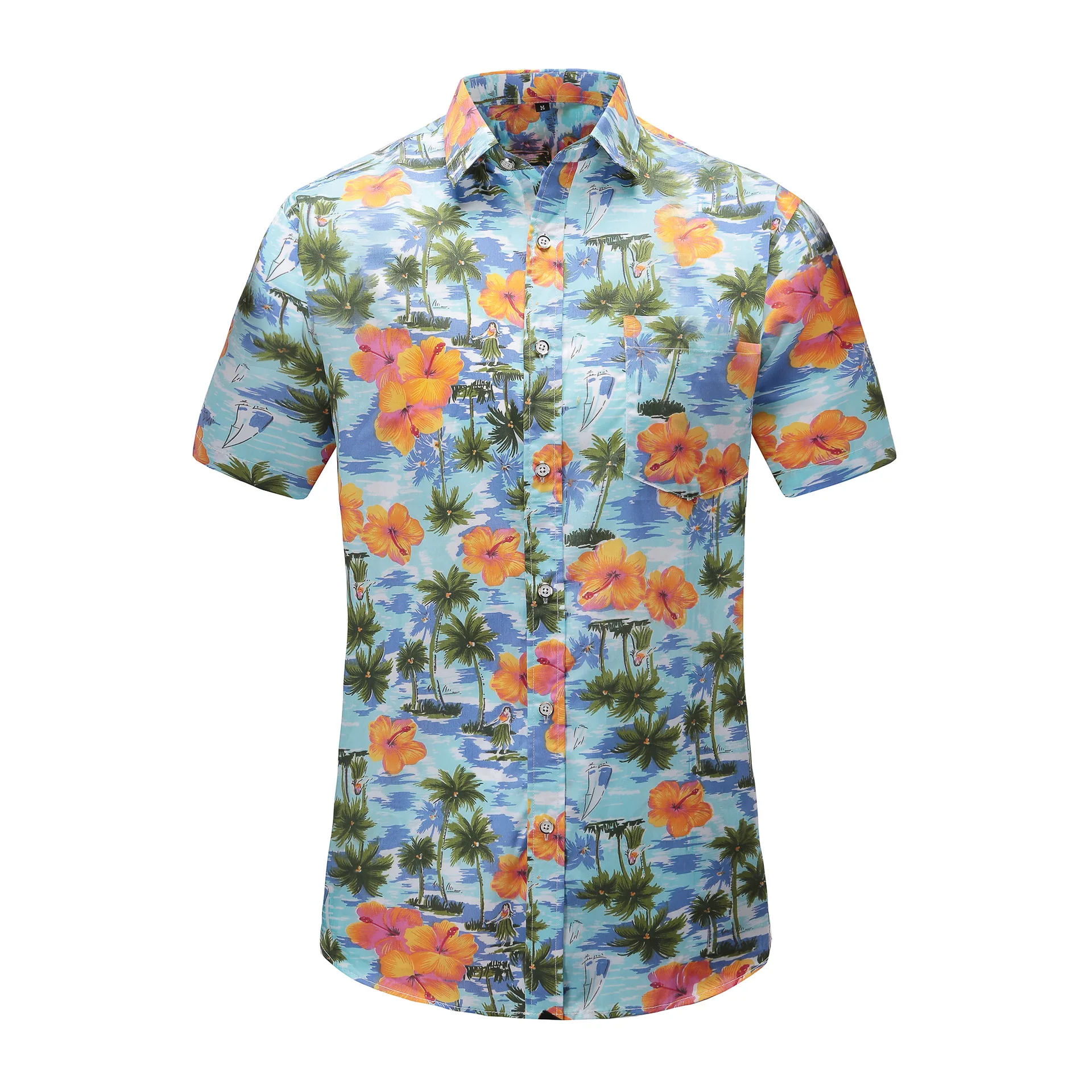 Jeetoo летняя модная мужская s рубашка Slim Fit с коротким рукавом мужские рубашки в цветах одежда тренд мужские повседневные Гавайские рубашки плюс размер