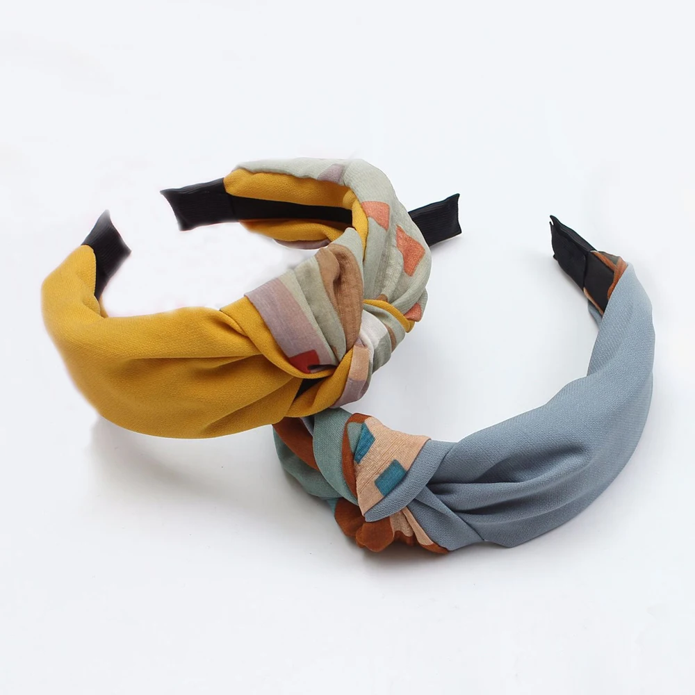 

Women Girls exquisite Cross Knot Hairband Spell Color Hair Head Hoop Band Accessories Cloth Headband Female Press hair headwear
