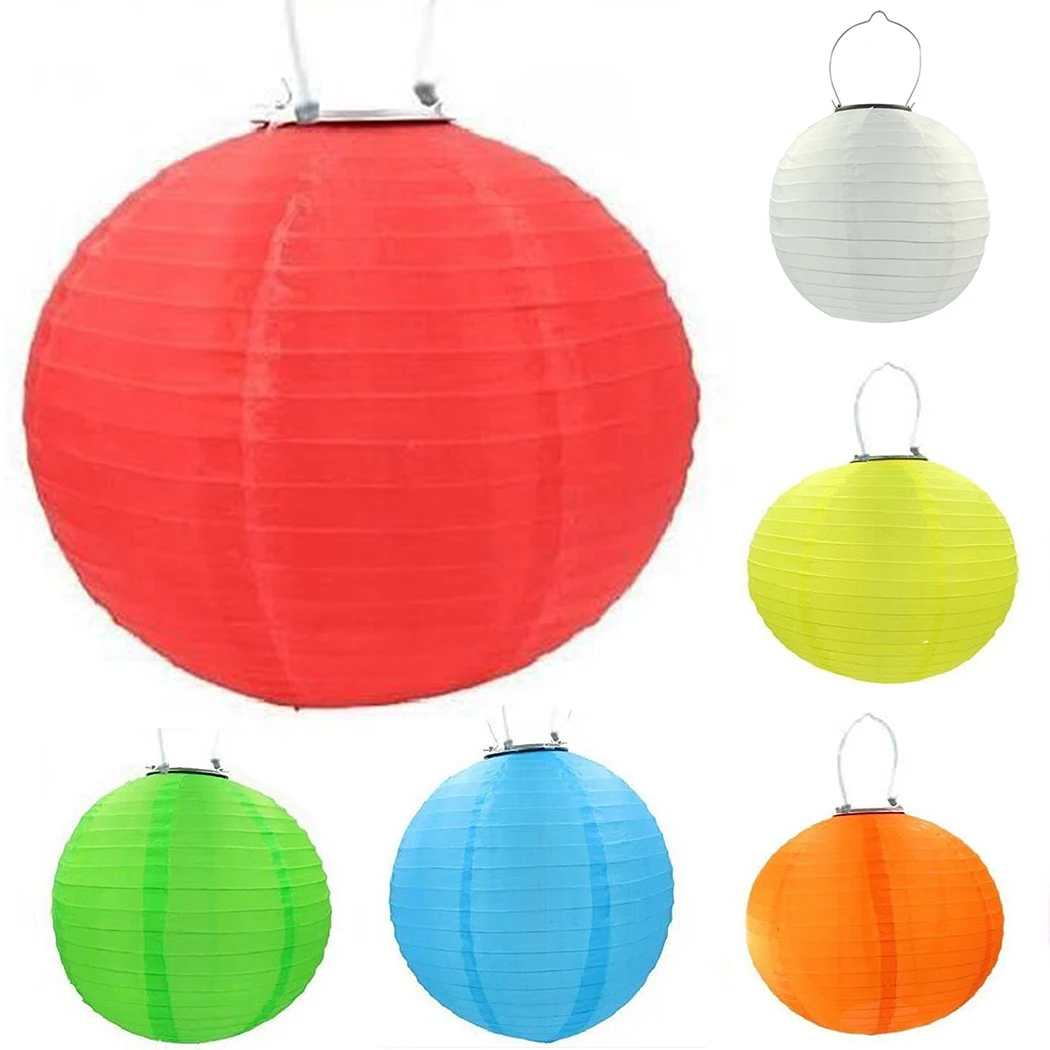 Waterproof 12 Solar Powered Lantern Light Pretty Outdoor Hanging Round