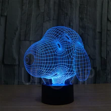 free shipping with cute cartoon dog shape 3d night light amazing 3D effect creative night lamp with cartoon shape 2853