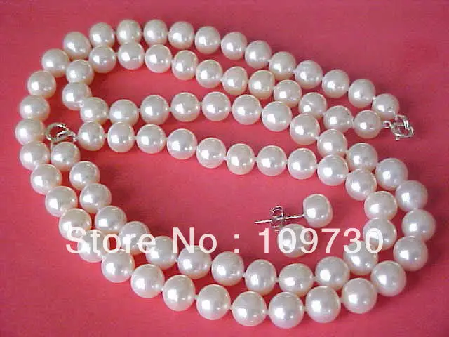 

Jewelry 00239 1set 8mm White Sea Pearl Necklace Bangle Earring