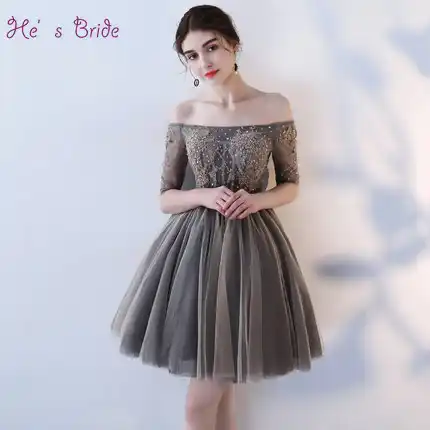 dark grey cocktail dress