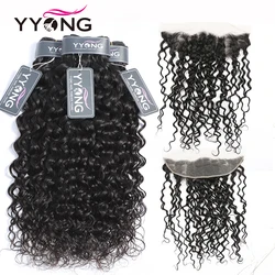 Yyong Water Wave Bundles With Frontal 3 / 4 Brazilian Hair Weave Bundles With Frontal Remy Human Hair Lace Frontal With Bundles Yyong Water Wave Bundles With Frontal 3 / 4 Brazilian Hair Weave Bundles With Frontal Remy Human Hair Lace Frontal With Bundles