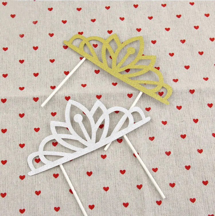 Cake Flags Cupcake Topper Crown Toppers Bride Kids Happy Birthday Wedding Bridal Cake Wrapper Party Baking Decor DIY Gifts Flag