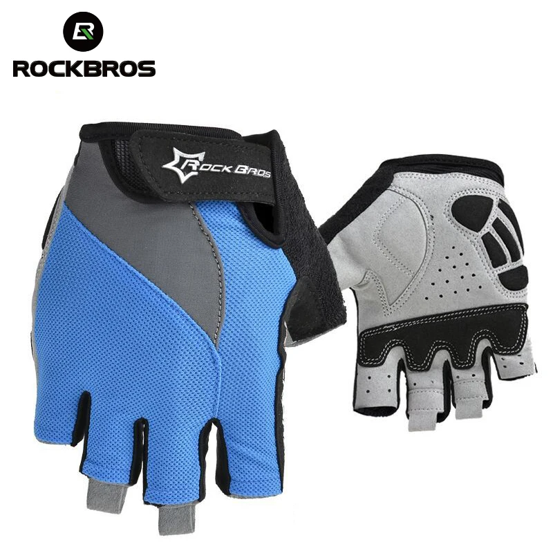 

ROCKBROS Outdoor Sport Bike Half Finger Gloves Road Mountain Bicycle Short Finger Mittens Men Women MTB Glove For Cycling Riding