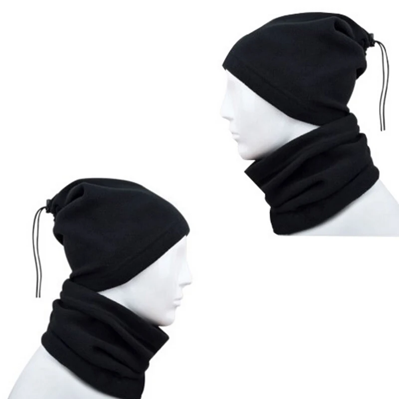 Черный 4 в 1 зимний унисекс для женщин и мужчин теплый термо-шарф снуд для шеи теплая маска для лица бини шапки одежда воротник