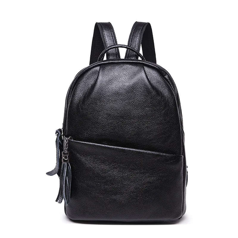 

Europe and the United States fashion simple wild Cow Leather backpack women college wind travel backpack fine fringed schoolbag