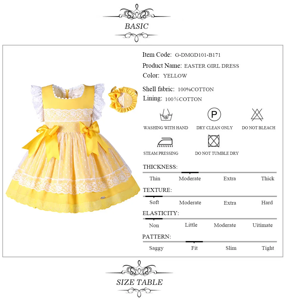 Pettigirl Girls пасхальное платье; летнее кружевное Желтое платье принцессы для девочек с рисунком в виде Hariband детская одежда